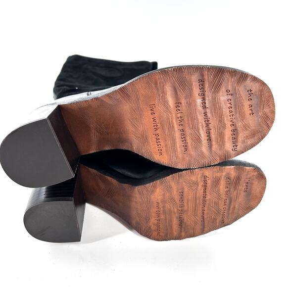 Franco Sarto Rivet Tall Riding Boots 9.5 Heel NWOT Suede Leather High Academia - Picture 6 of 10